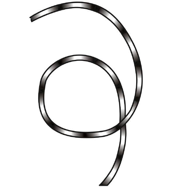 Tube Tail schwarz/weiß Spiral 6m